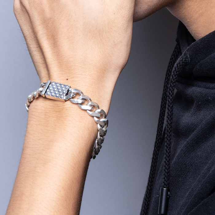 TRIPLE X STUDS CLASP CHAIN BRACELET / XB-034