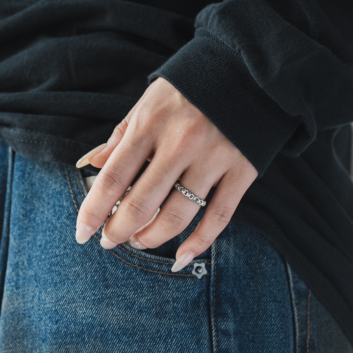 TRIPLE X STUDS NARROW RING / XR-032