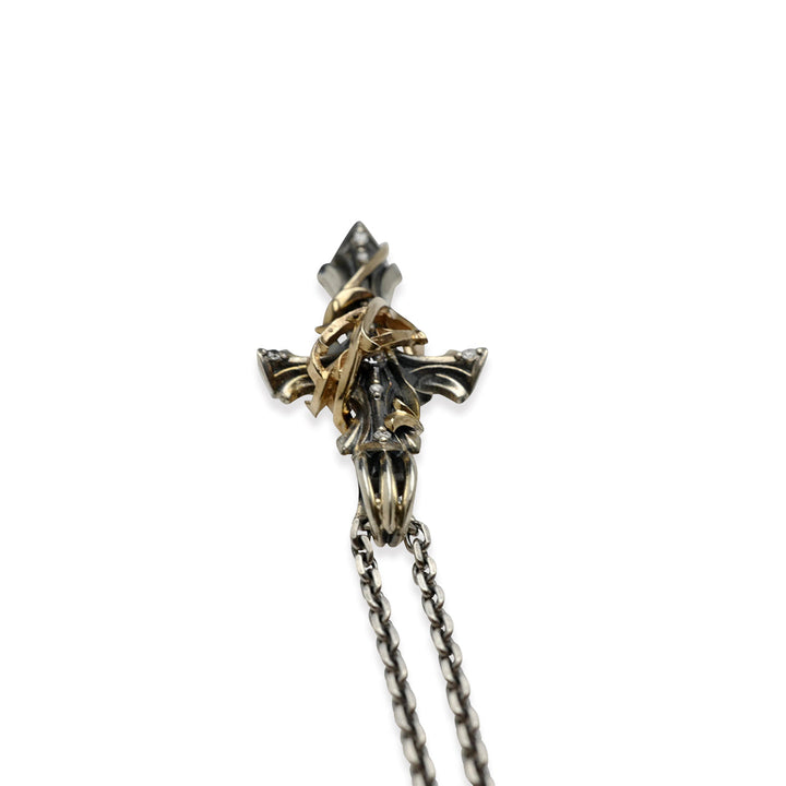 THORN CROSS DIAMOND PENDANT M K10YG × SV / XP-080