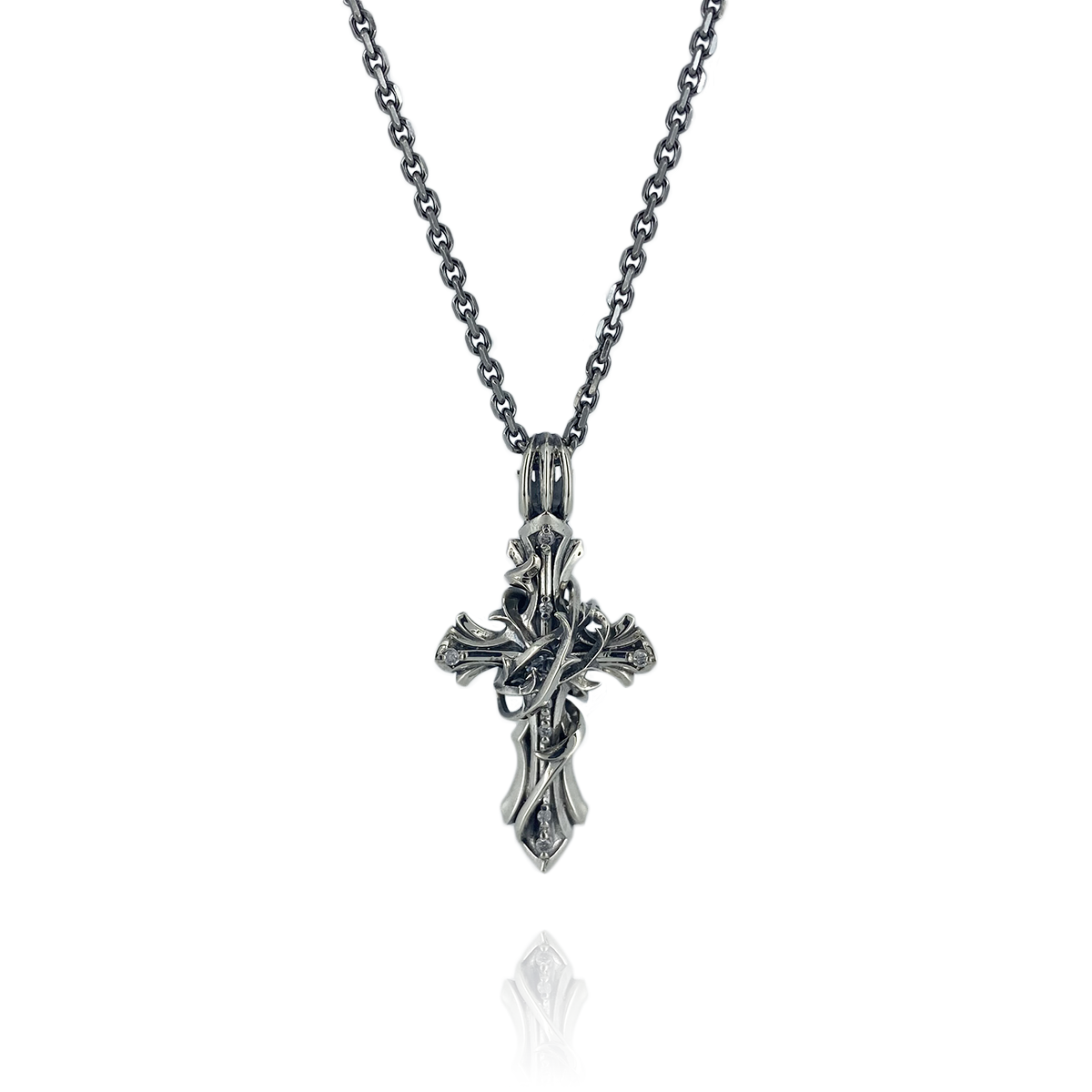 THORN CROSS DIAMOND PENDANT M / XP-079 – BLESS