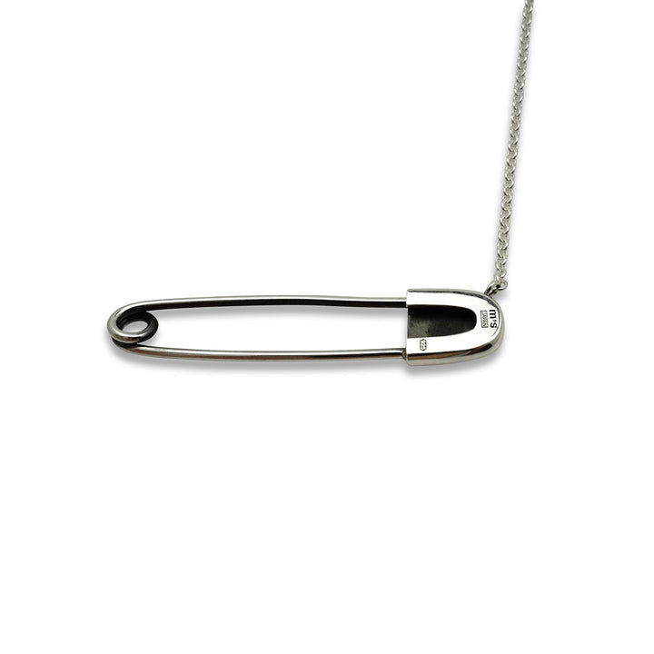 TRIPLE X STUDS SAFETY PIN NECKLACE / XP-185