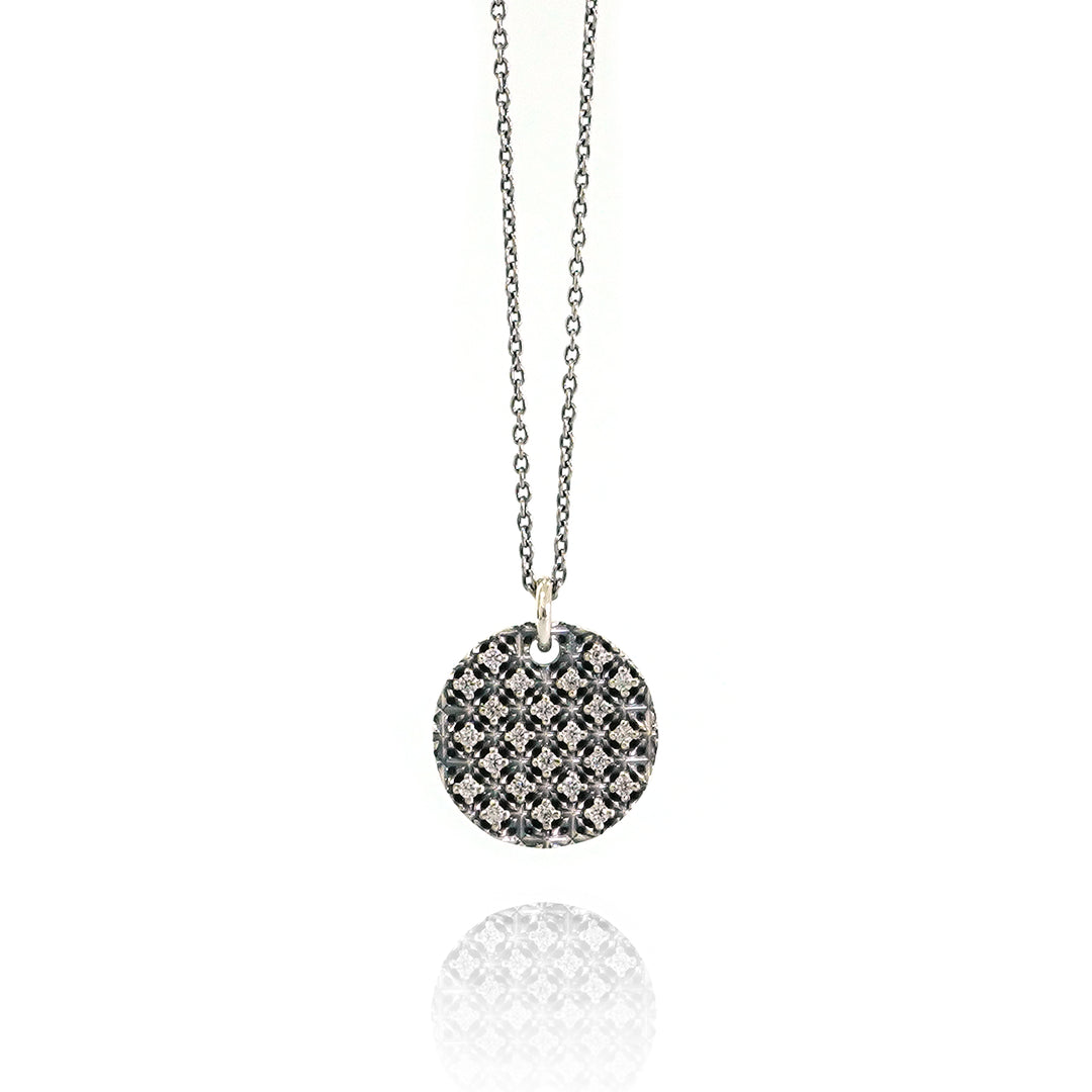 TRIPLE X STUDS COIN MELEE PENDANT