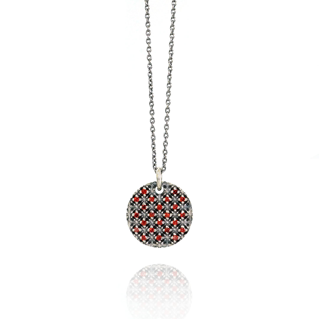 TRIPLE X STUDS COIN MELEE PENDANT