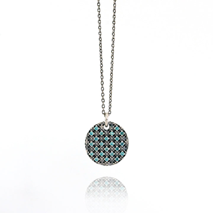 TRIPLE X STUDS COIN MELEE PENDANT