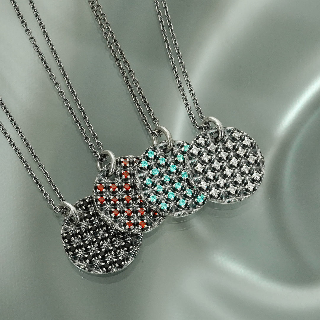 TRIPLE X STUDS COIN MELEE PENDANT