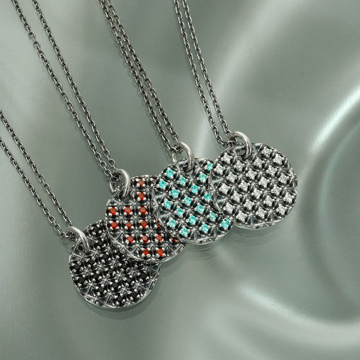 TRIPLE X STUDS COIN MELEE PENDANT