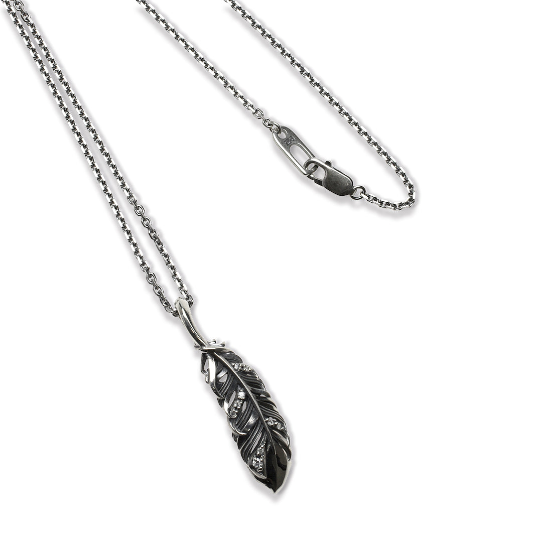 INTELLECTUAL FEATHER DIAMOND PENDANT M / XP-128
