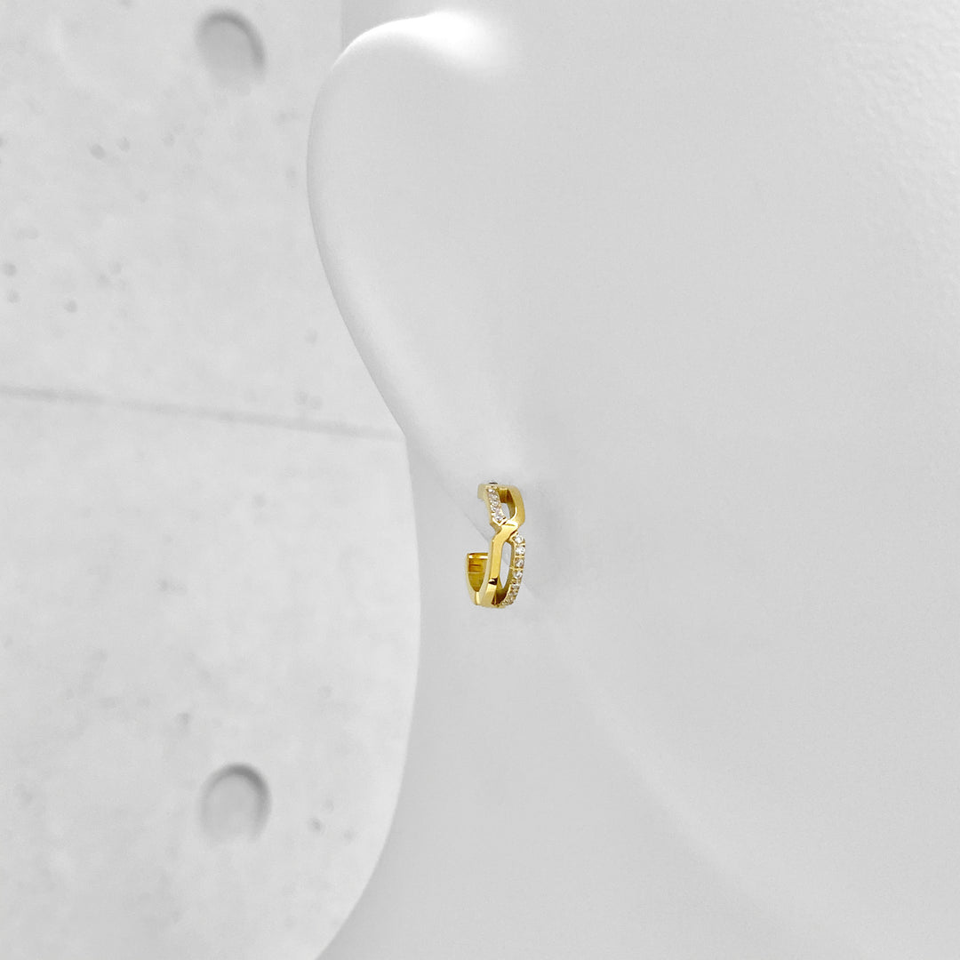 Cross Line Half Hoop Earrings (for one ear) / SGP-177