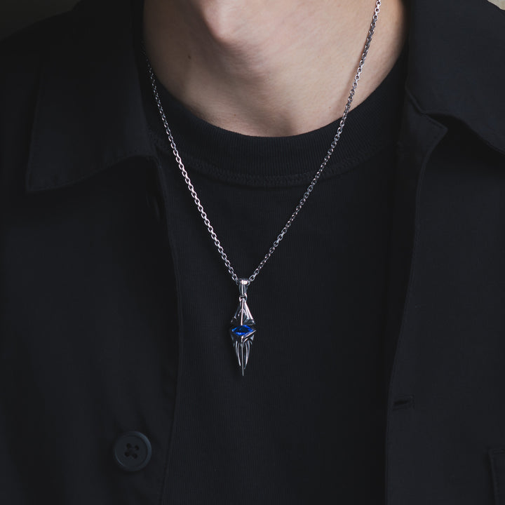 URBAN TRIBAL PENDULUM CHECKER CUT STONE PENDANT / X0097