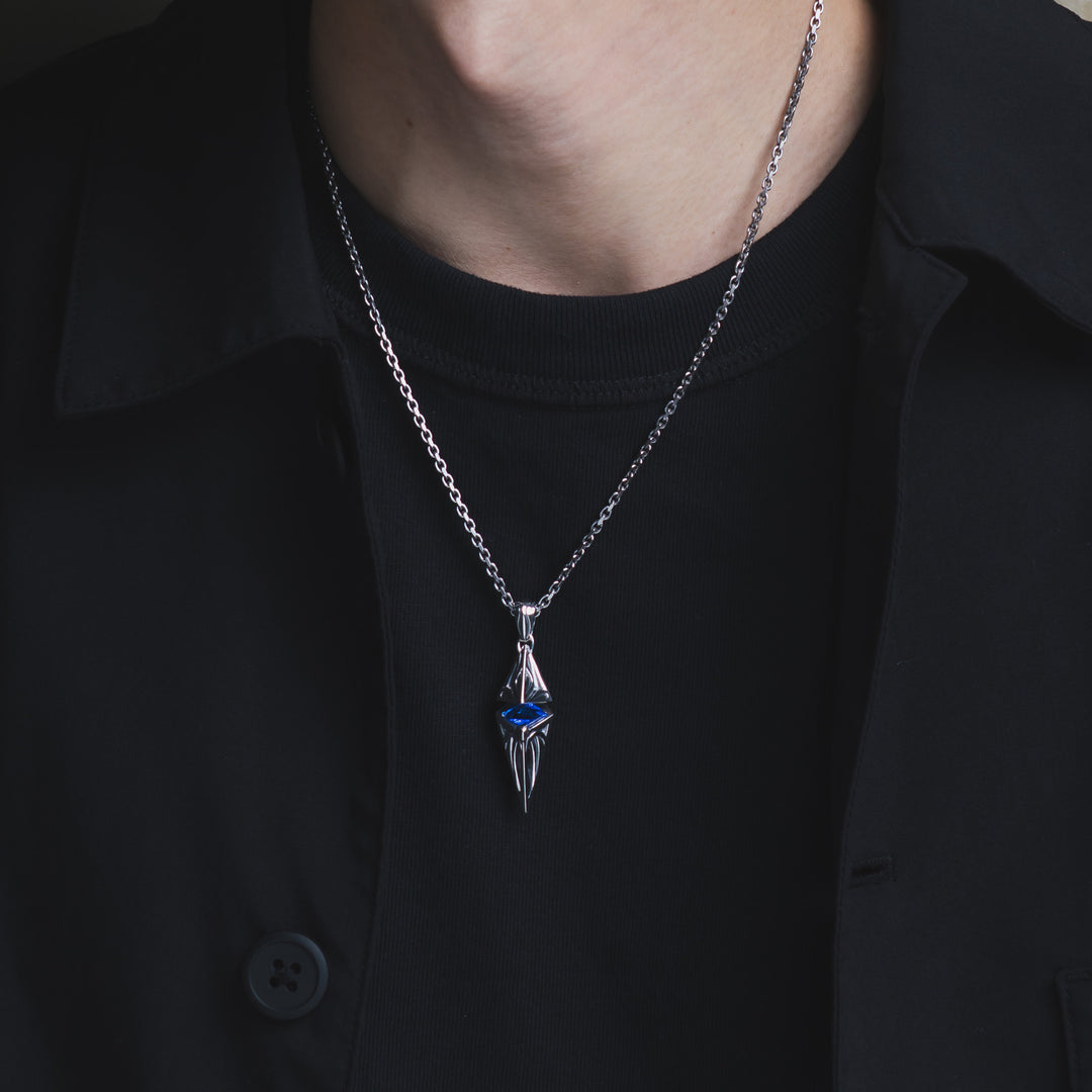 URBAN TRIBAL PENDULUM CHECKER CUT STONE PENDANT / X0097