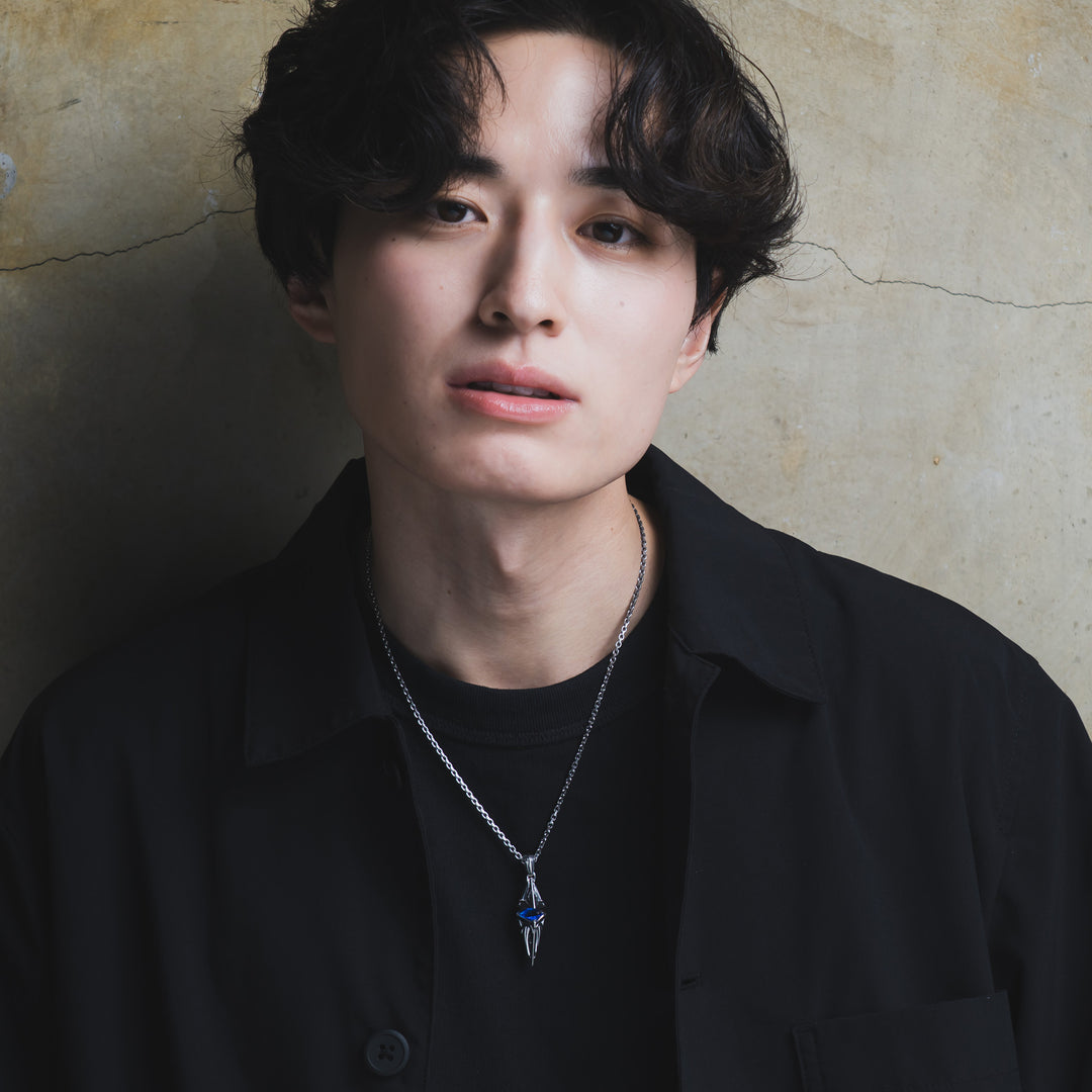 URBAN TRIBAL PENDULUM CHECKER CUT STONE PENDANT / X0097