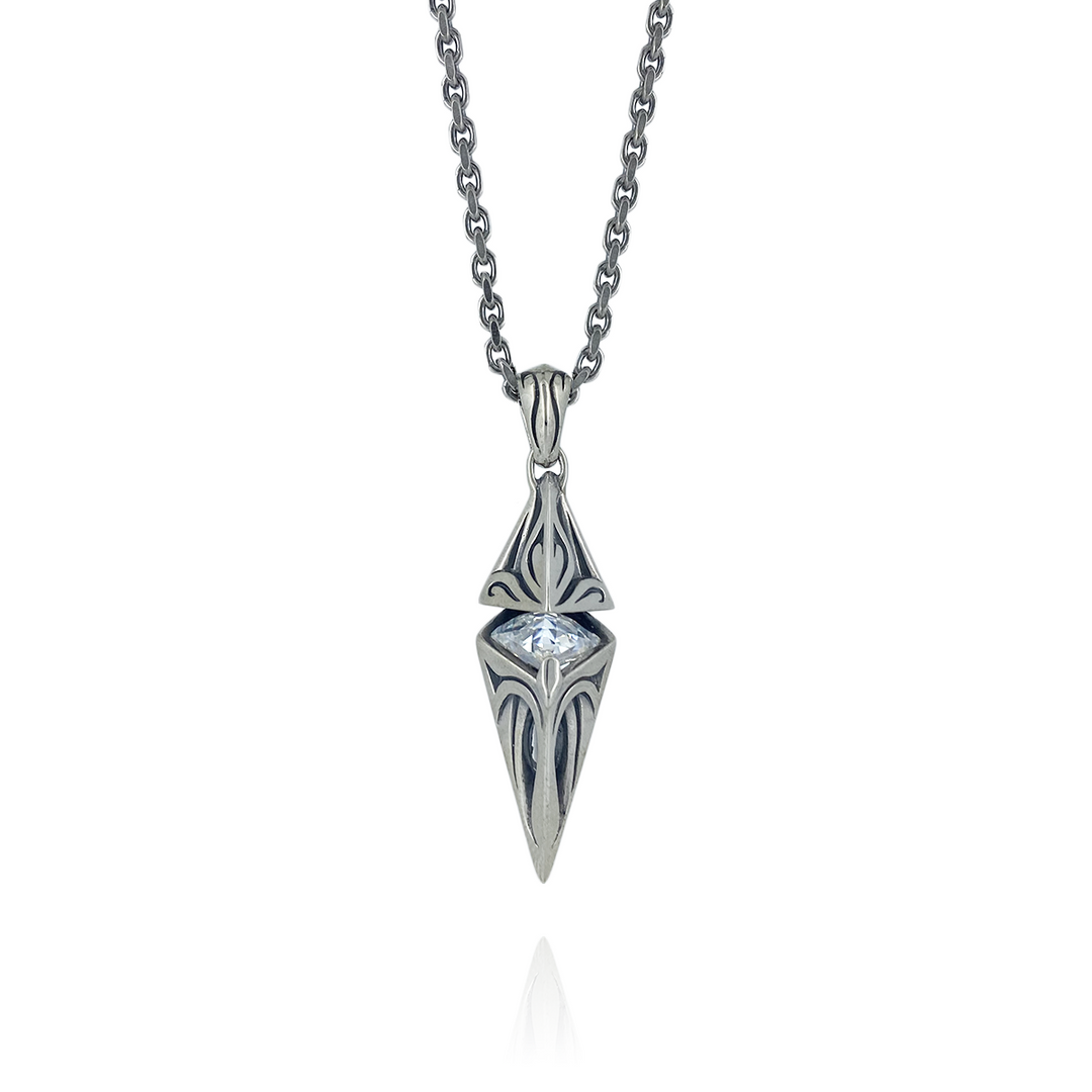 URBAN TRIBAL PENDULUM CHECKER CUT STONE PENDANT – BLESS