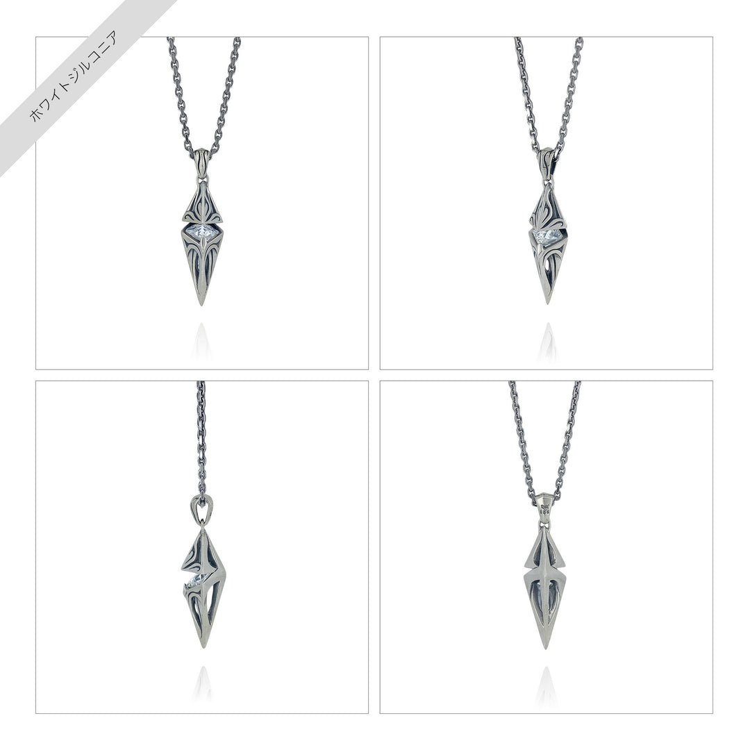 URBAN TRIBAL PENDULUM CHECKER CUT STONE PENDANT / X0097