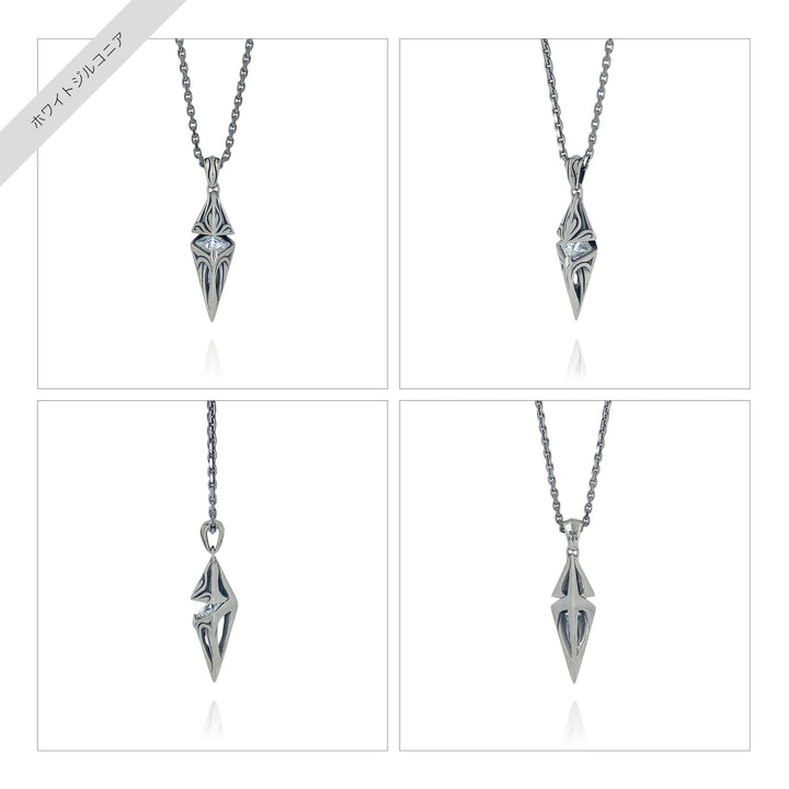 URBAN TRIBAL PENDULUM CHECKER CUT STONE PENDANT / X0097