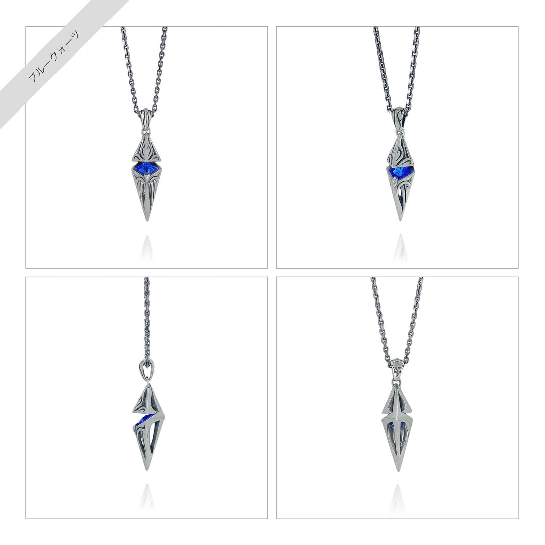 URBAN TRIBAL PENDULUM CHECKER CUT STONE PENDANT / X0097