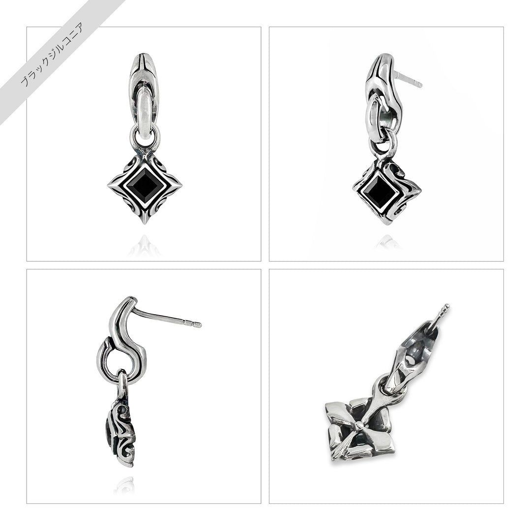 URBAN TRIBAL SQUARE DROP PIERCE(片耳用) / X0285