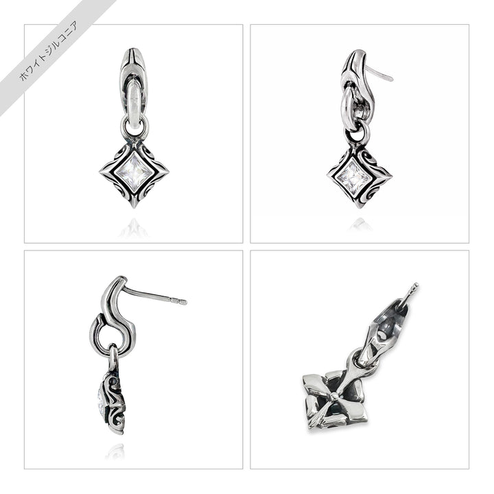 URBAN TRIBAL SQUARE DROP PIERCE(片耳用) / X0285