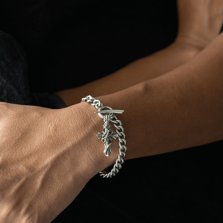 THORN CROSS CHAIN BRACELET / XB-014