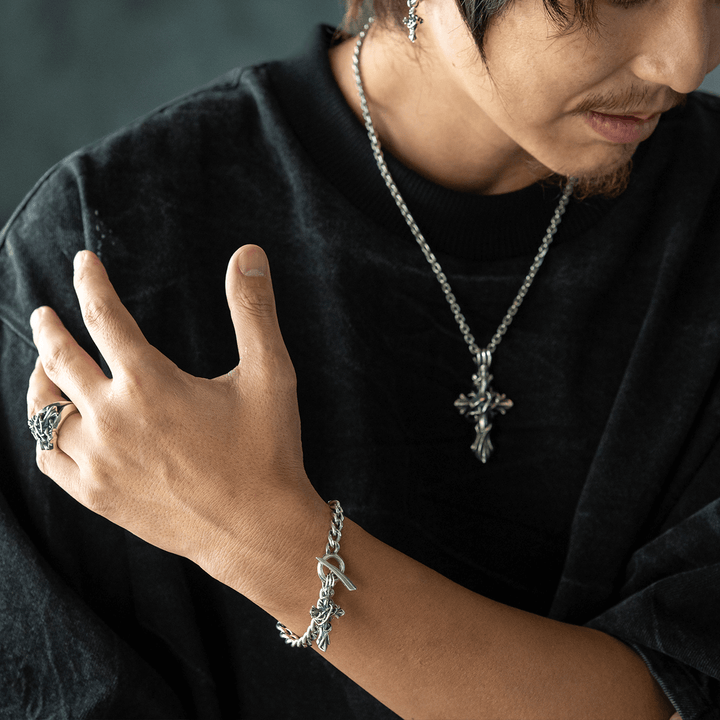THORN CROSS CHAIN BRACELET / XB-014