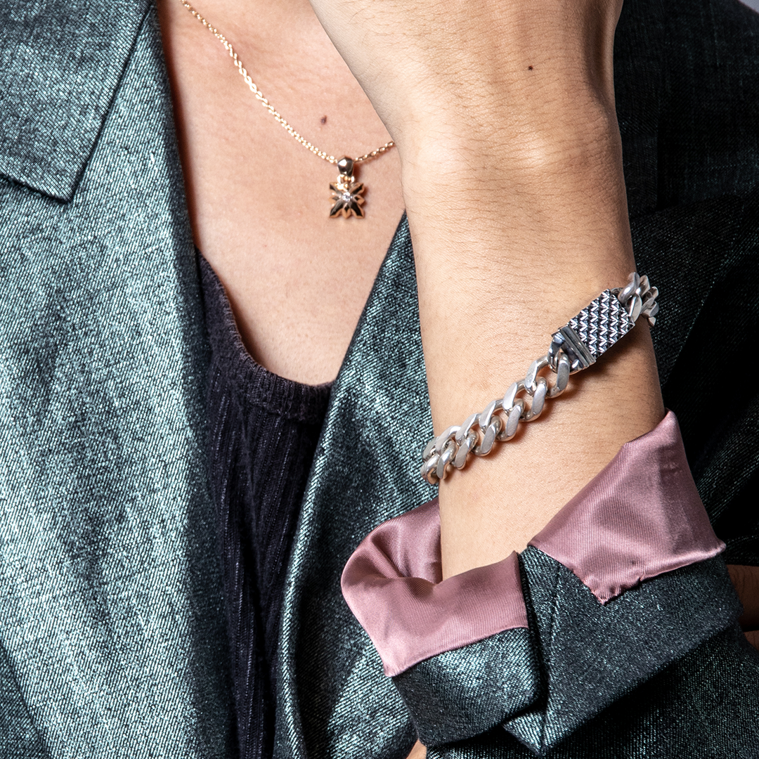 TRIPLE X STUDS CLASP CHAIN ​​BRACELET / XB-034