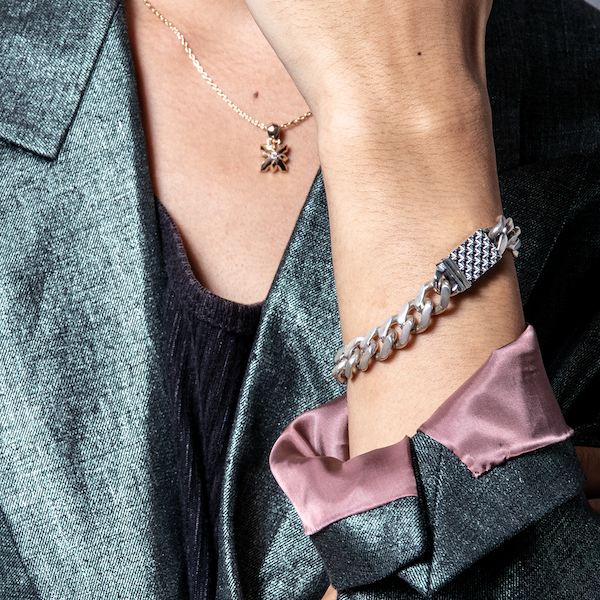 TRIPLE X STUDS CLASP CHAIN BRACELET / XB-034