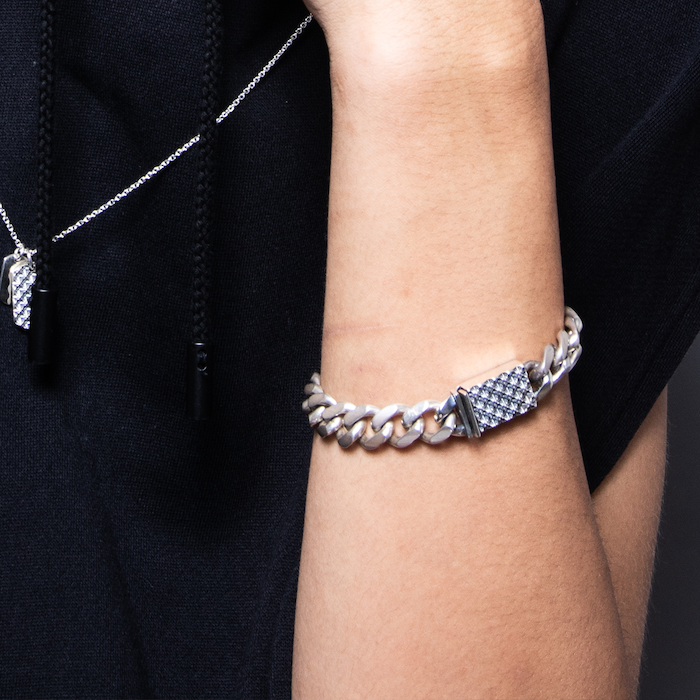 TRIPLE X STUDS CLASP CHAIN BRACELET / XB-034