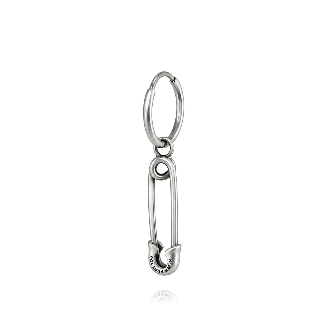 OFF THE WALL NEVER HURT YOU SAFETY PIN HOOP PIERCE(片耳用) / XE-025