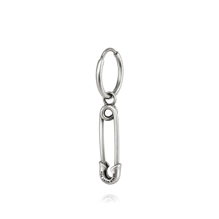 OFF THE WALL NEVER HURT YOU SAFETY PIN HOOP PIERCE(片耳用) / XE-025