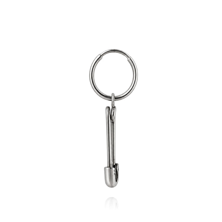 OFF THE WALL NEVER HURT YOU SAFETY PIN HOOP PIERCE(片耳用) / XE-025