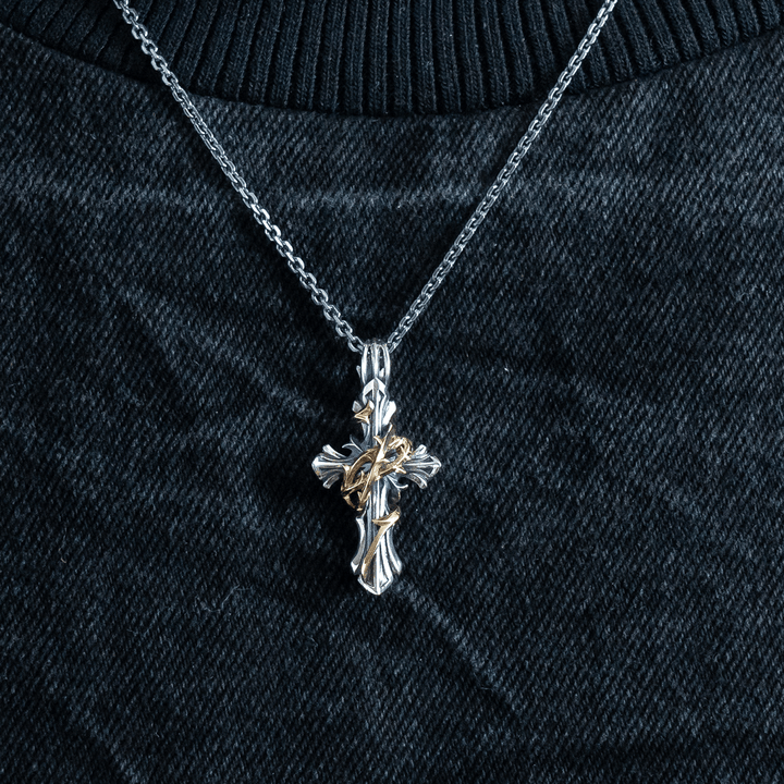 THORN CROSS PENDANT M K10YG × SV / XP-016