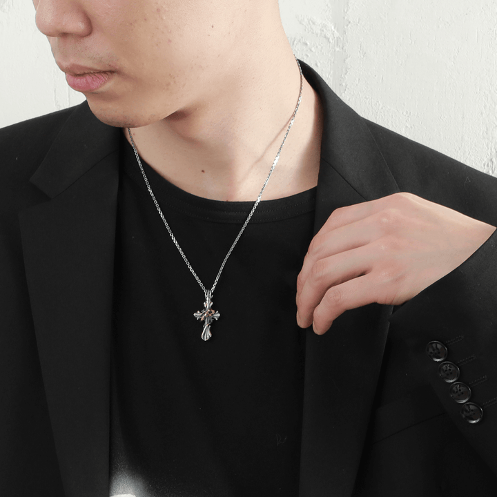 THORN CROSS PENDANT M K10YG × SV / XP-016