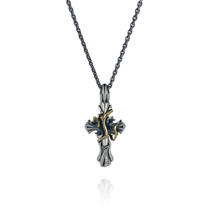 THORN CROSS PENDANT M K10YG × SV / XP-016