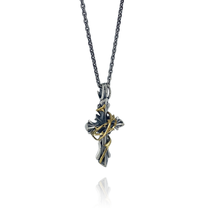 THORN CROSS PENDANT M K10YG × SV / XP-016 – BLESS THORN CROSS PENDANT M K10YG × SV / XP-016 – BLESS