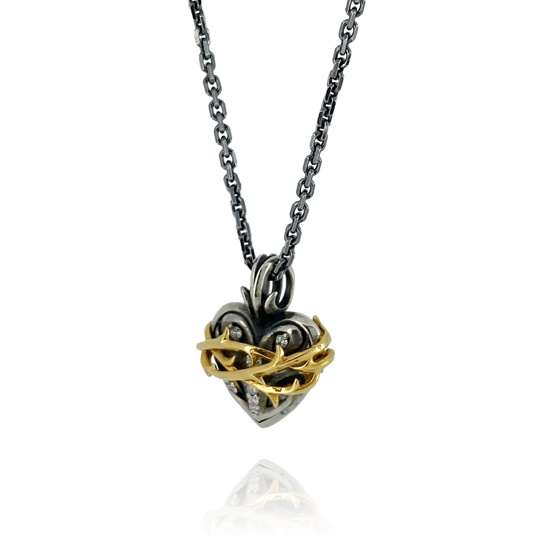 THORN HEART DIAMOND PENDANT M K10YG × SV / XP-078