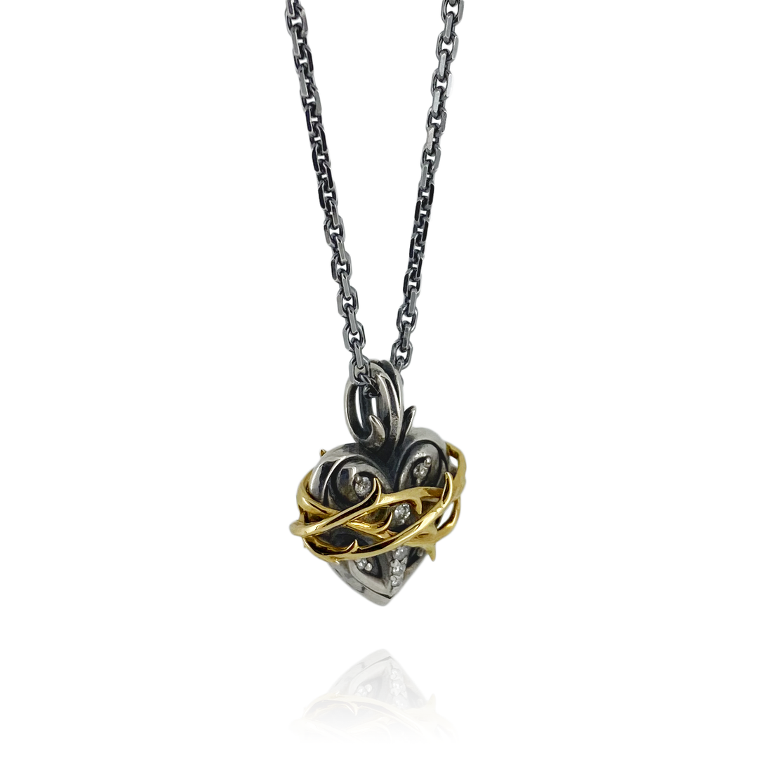 THORN HEART DIAMOND PENDANT M K10YG × SV / XP-078