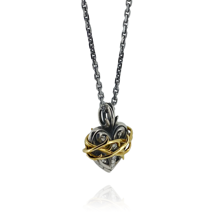 THORN HEART DIAMOND PENDANT M K10YG × SV / XP-078
