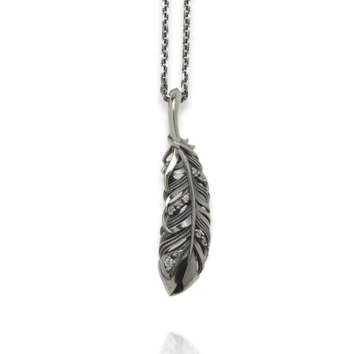 INTELLECTUAL FEATHER DIAMOND PENDANT M / XP-128