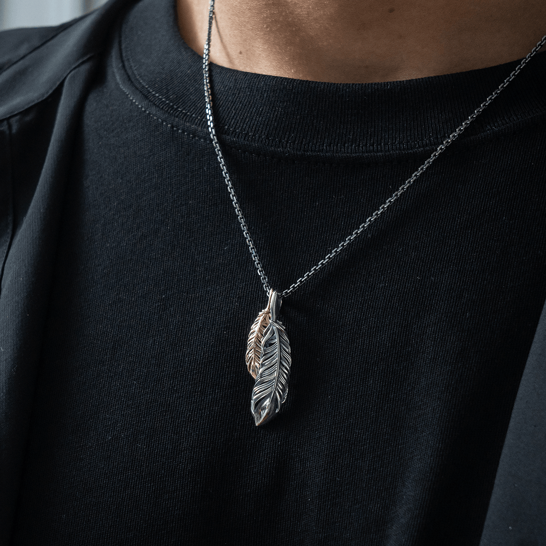 INTELLECTUAL FEATHER DOUBLE PENDANT / XP-133