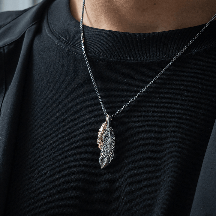 INTELLECTUAL FEATHER DOUBLE PENDANT / XP-133