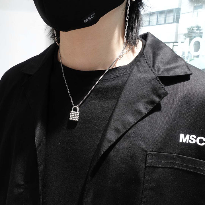 TRIPLE X STUDS PADLOCK PENDANT / XP-184