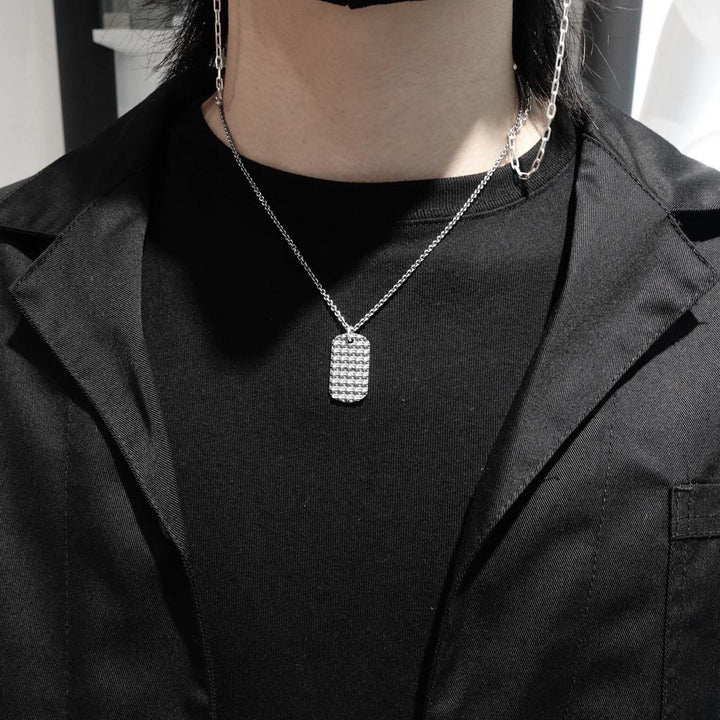 TRIPLE X STUDS DOG TAG PENDANT / XP-187