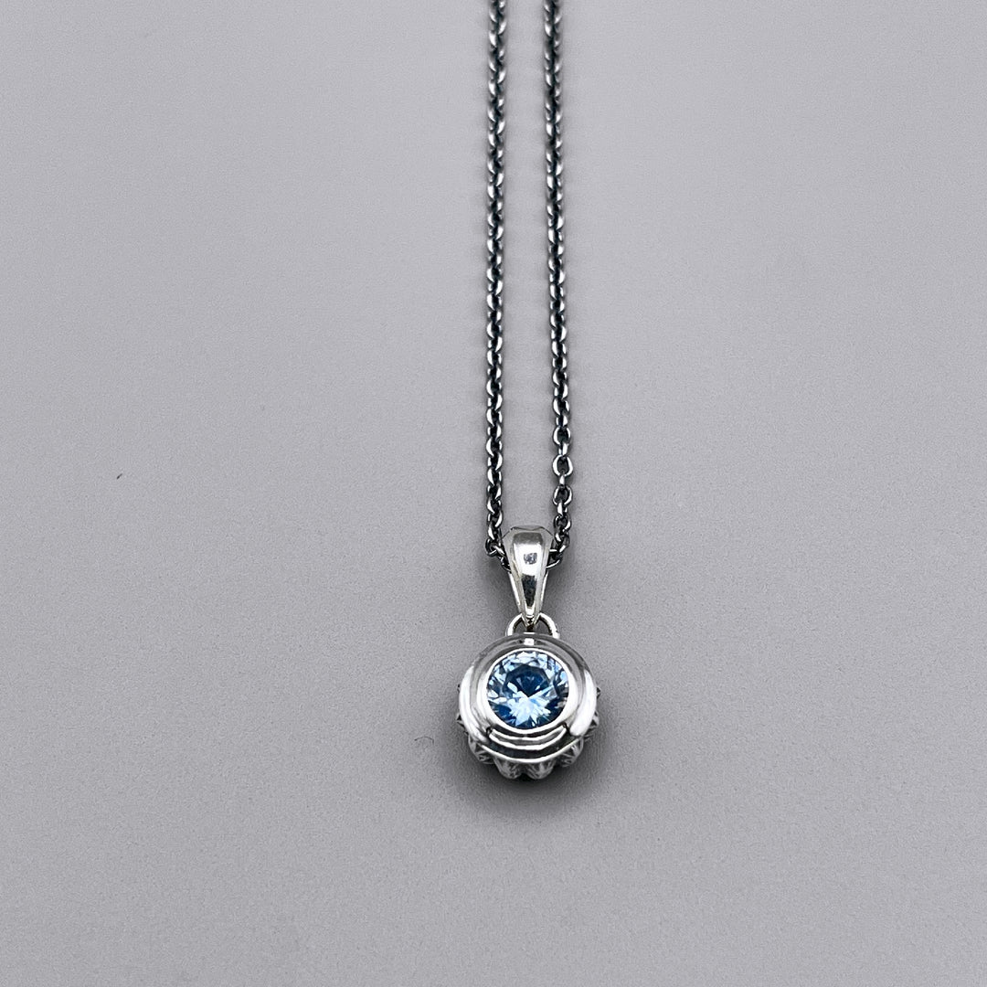 TRIPLE X STUDS SOLITAIRE BIRTHDAY 5mm STONE PENDANT / XP-214AQG