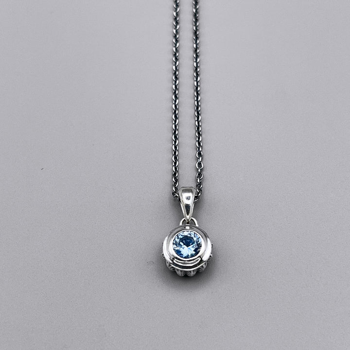 TRIPLE X STUDS SOLITAIRE BIRTHDAY 5mm STONE PENDANT / XP-214AQG