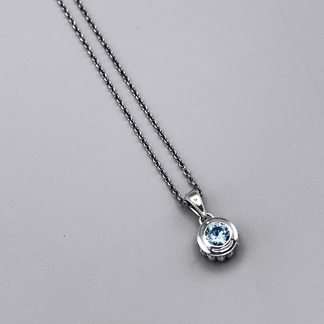 TRIPLE X STUDS SOLITAIRE BIRTHDAY 5mm STONE PENDANT / XP-214AQG