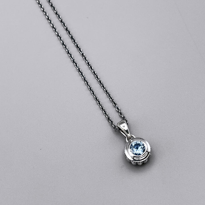 TRIPLE X STUDS SOLITAIRE BIRTHDAY 5mm STONE PENDANT / XP-214AQG