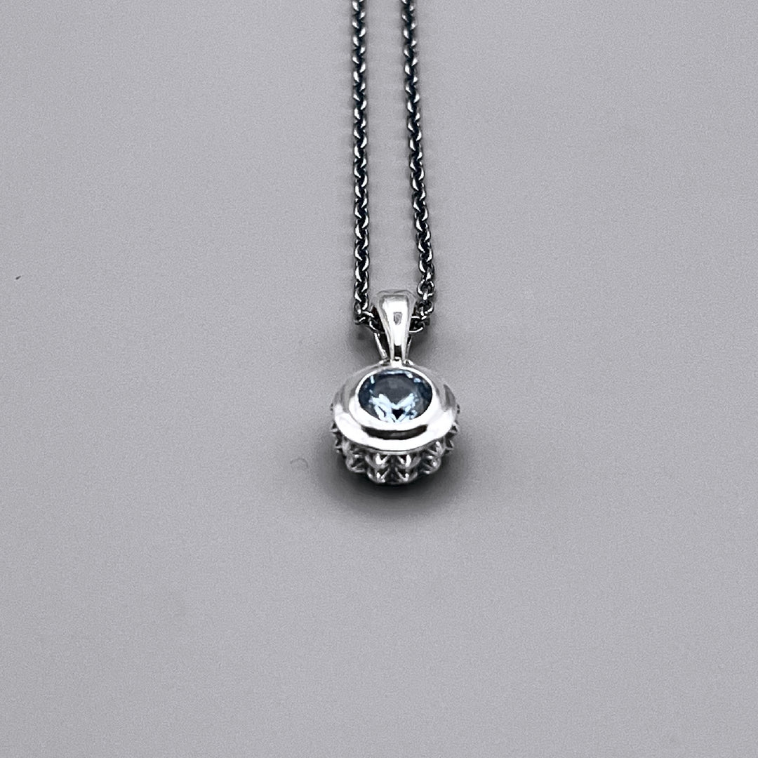 TRIPLE X STUDS SOLITAIRE BIRTHDAY 5mm STONE PENDANT / XP-214AQG