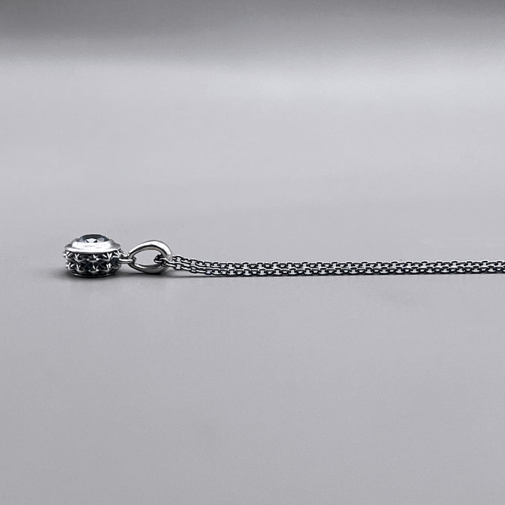 TRIPLE X STUDS SOLITAIRE BIRTHDAY 5mm STONE PENDANT / XP-214AQG