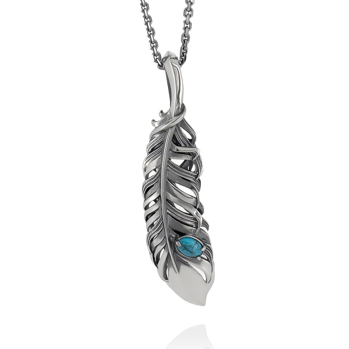INTELLECTUAL FEATHER TURQUOISE PENDANT L / XP-231