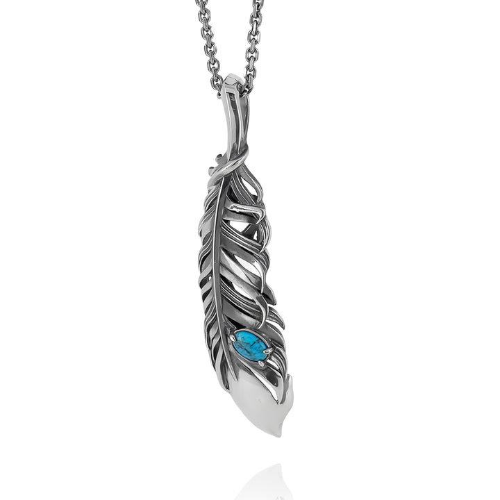 INTELLECTUAL FEATHER TURQUOISE PENDANT L / XP-231