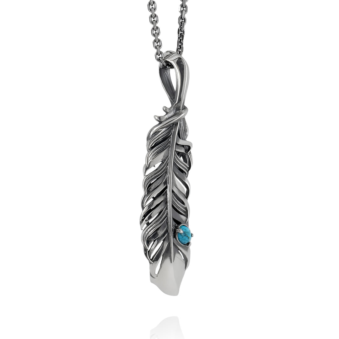INTELLECTUAL FEATHER TURQUOISE PENDANT L / XP-231